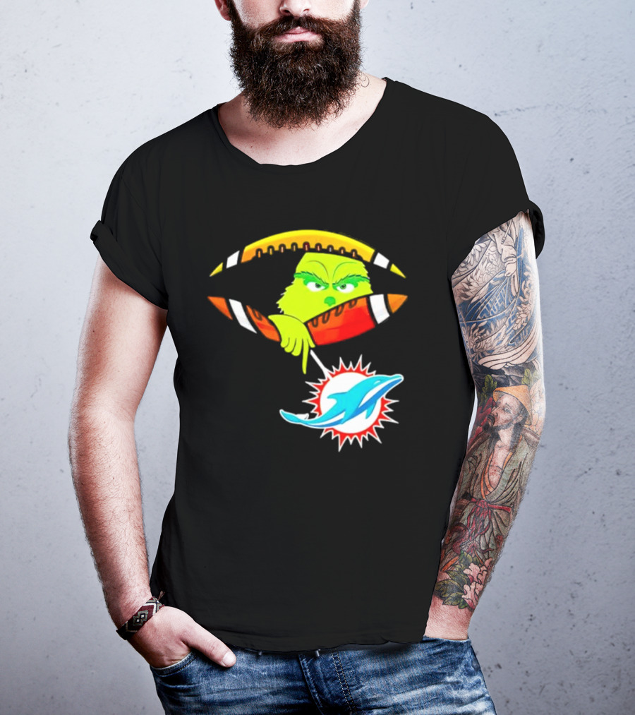 Miami Dolphins Grinch Football Fan Zipper T-Shirt