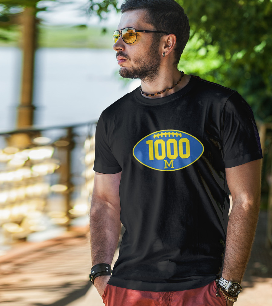 Michigan 1000 Wins Football M T-Shirt