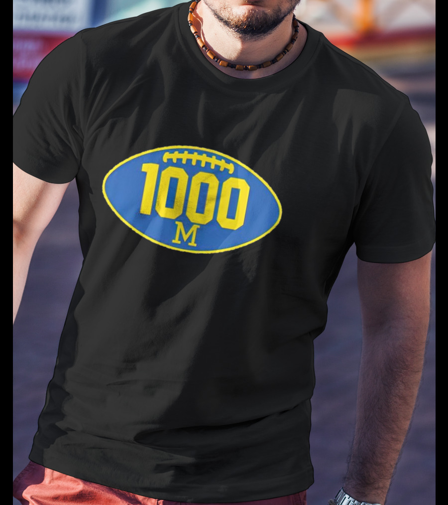 Michigan 1000 Wins Football M T-Shirt