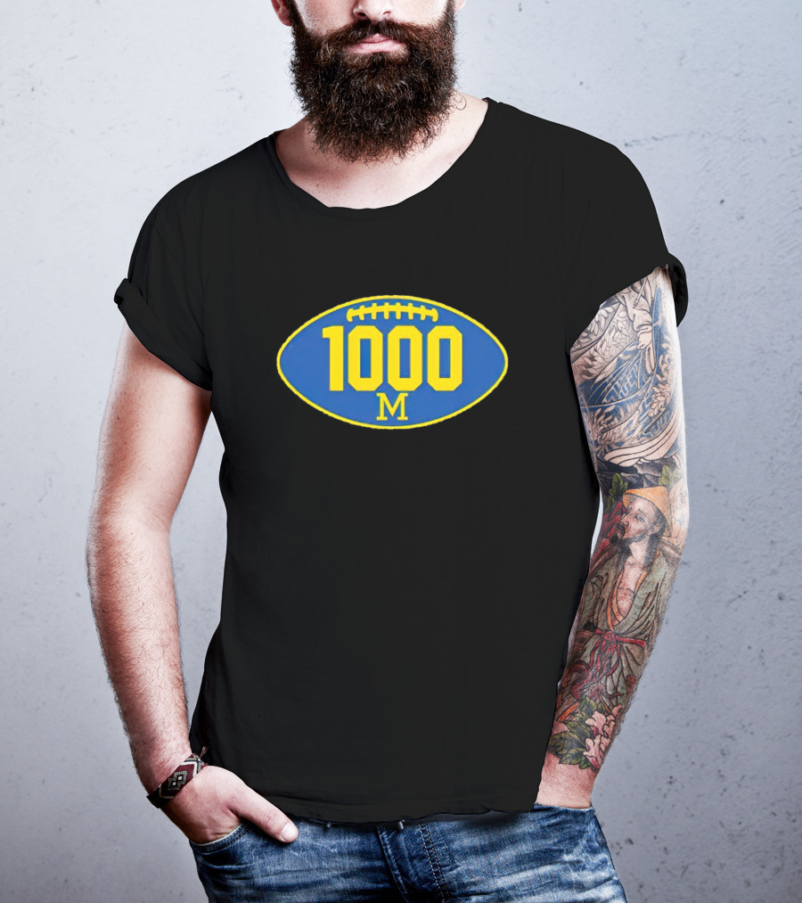 Michigan 1000 Wins Football M T-Shirt
