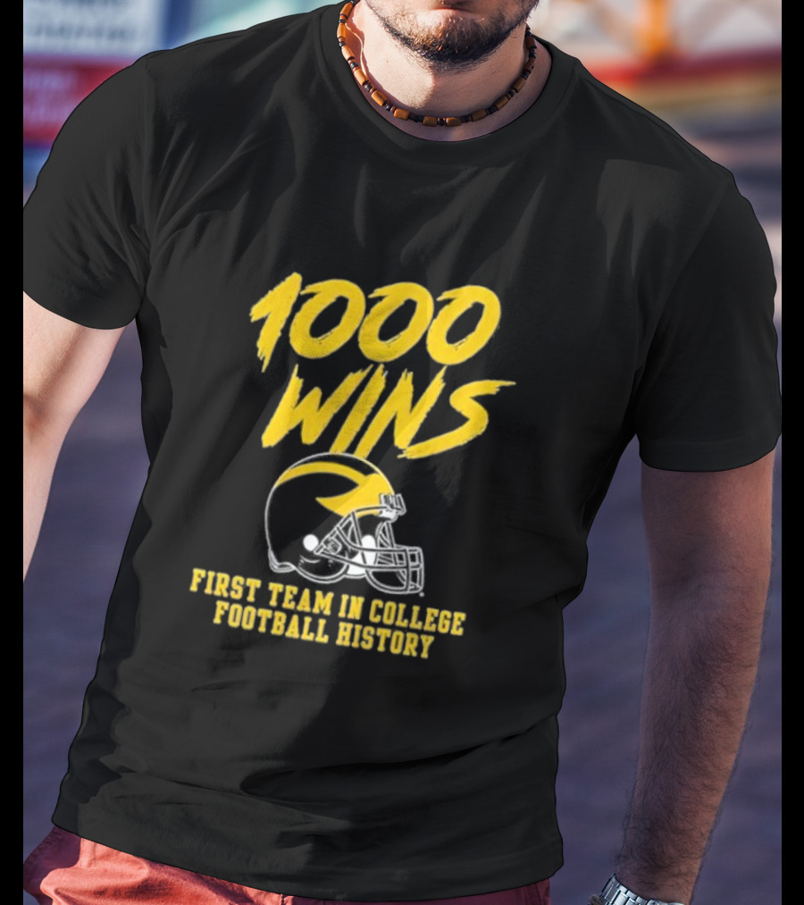 Michigan Wolverines 1000 Wins First Team In College Football History Helmet T-Shirt