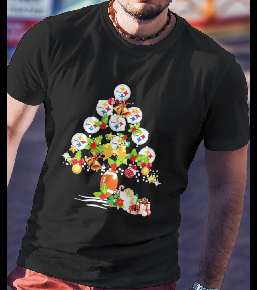 Pittsburgh Steelers Christmas Tree Holiday Football Ornaments And Gifts T-Shirt