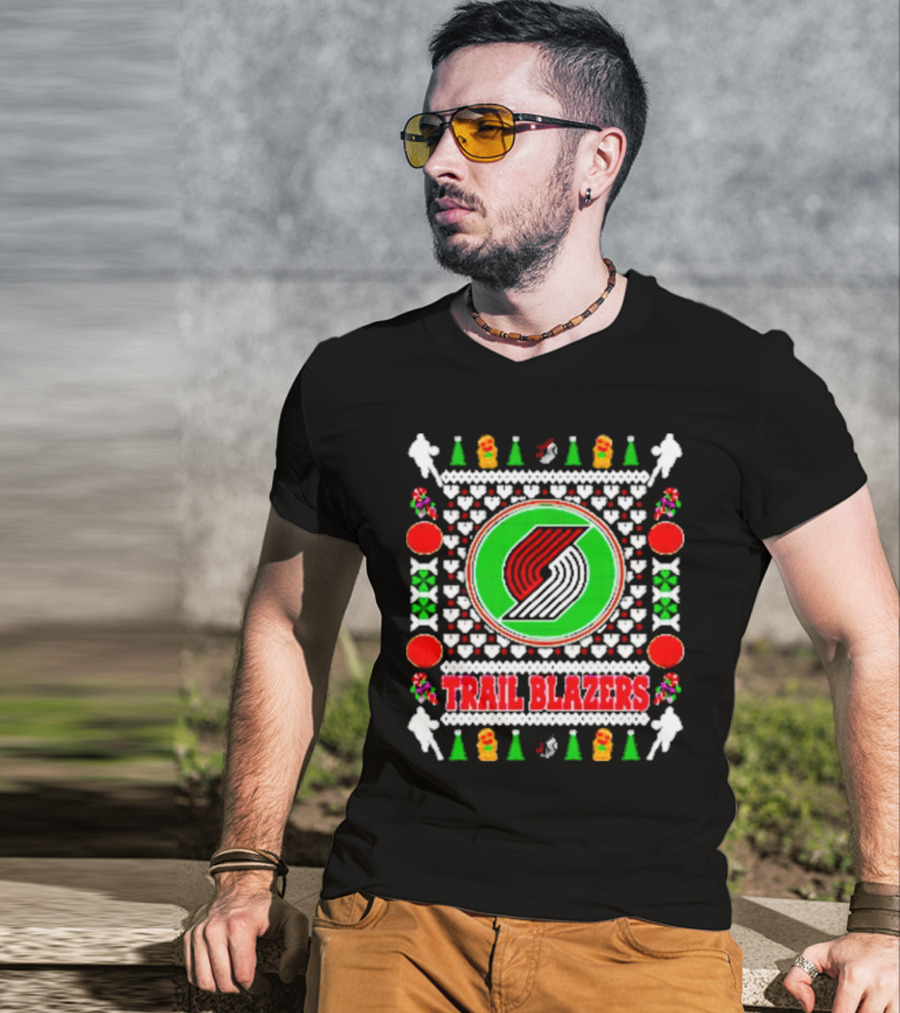 Portland Trail Blazers Merry Christmas NBA Basketball Ugly T-Shirt