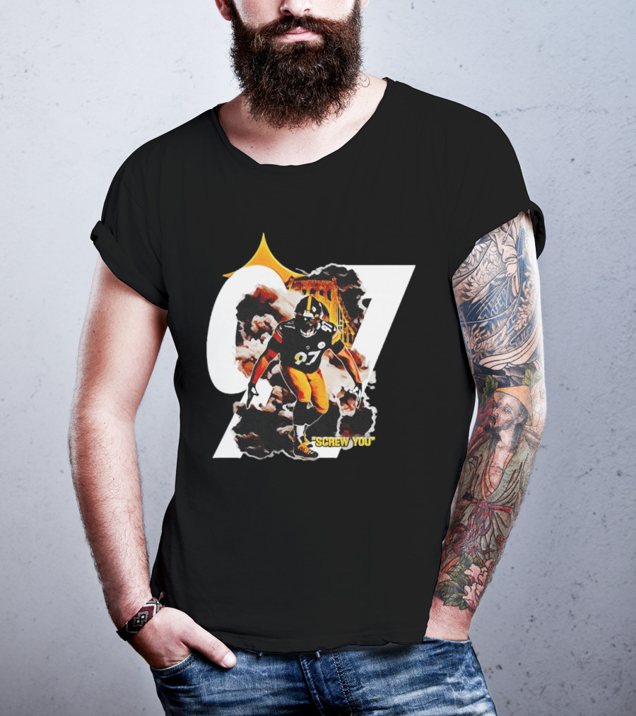 Cameron Heyward Screw You 97 Pittsburgh Steelers Steel City Skyline T-Shirt