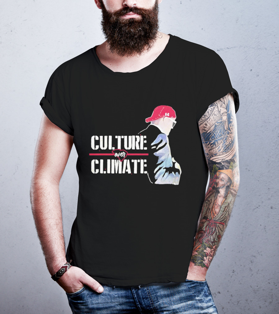 CULTURE OVER CLIMATE Red Cap Figure T-Shirt