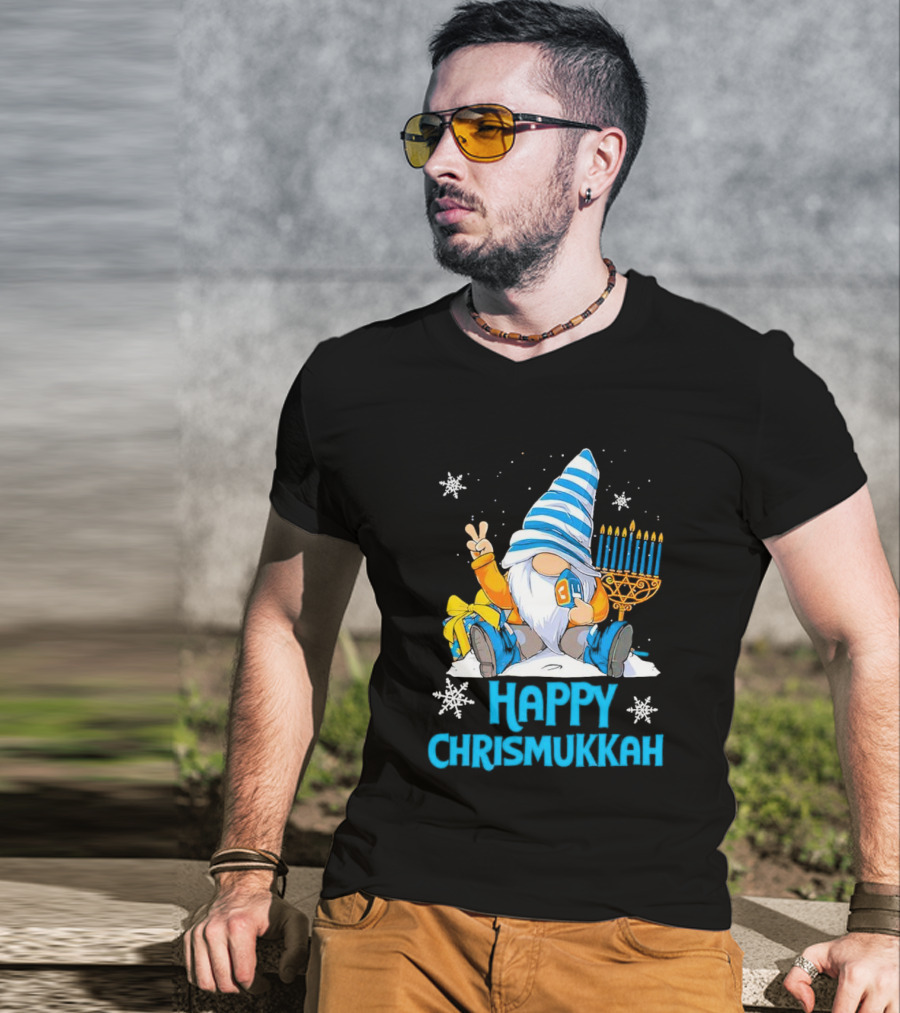 Happy Chrismukkah Gnome Menorah Snowflakes T-Shirt