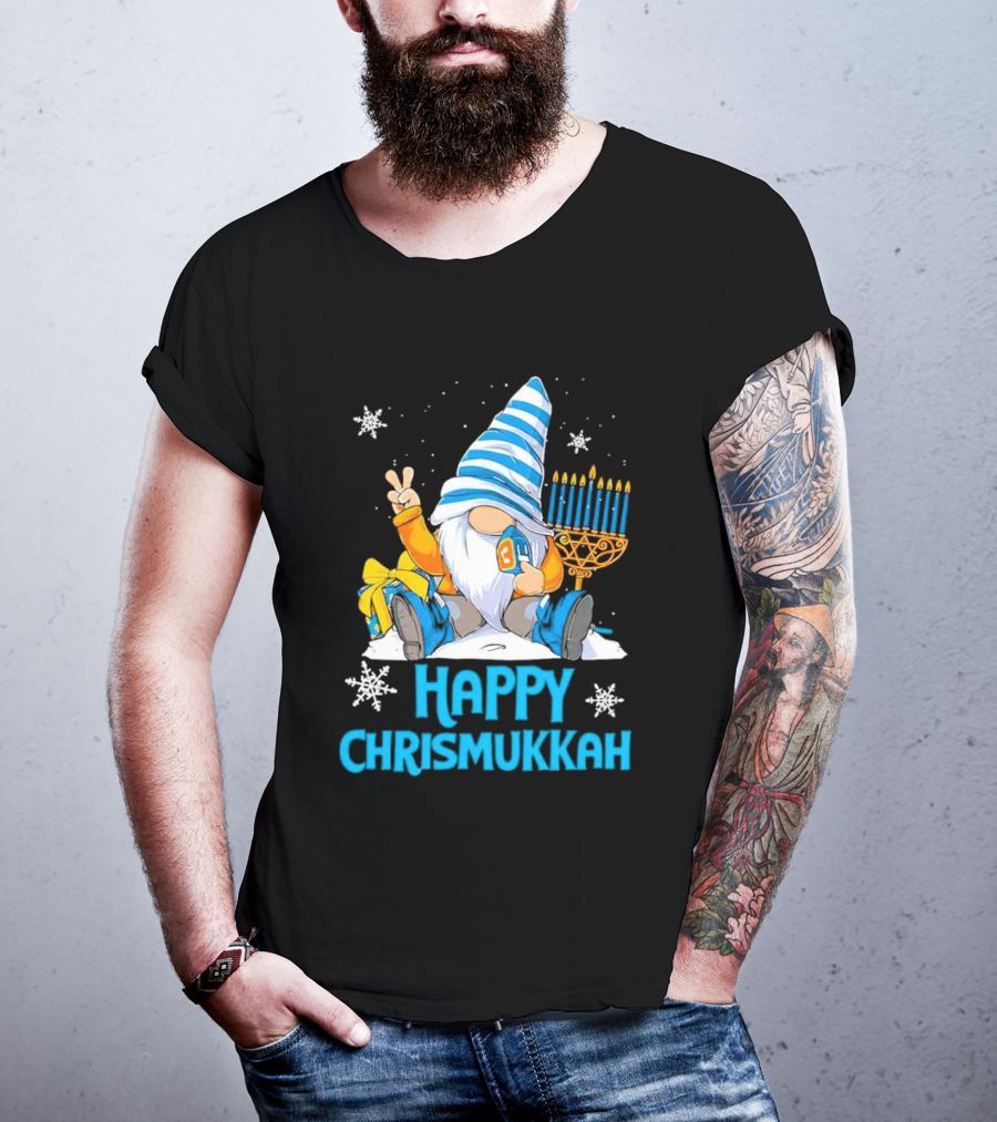 Happy Chrismukkah Gnome Menorah Snowflakes T-Shirt