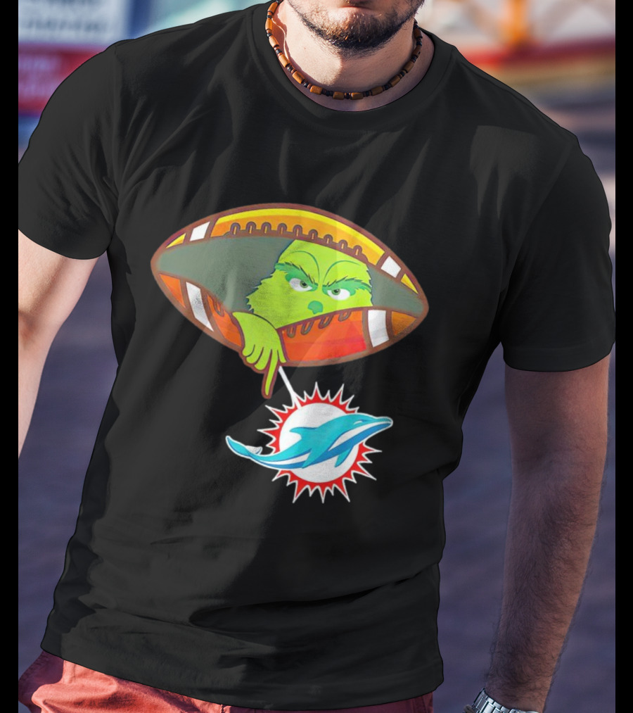 Grinch Ew Miami Dolphins Football T-Shirt