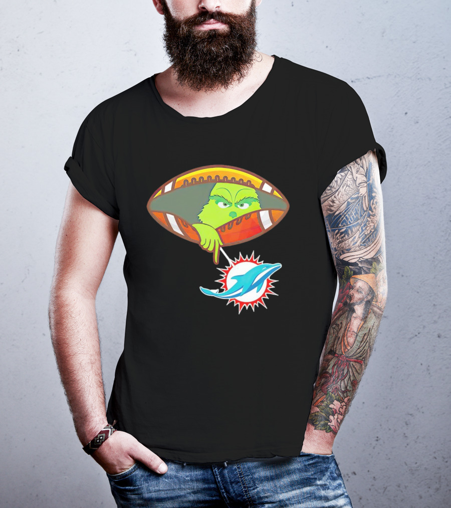 Grinch Ew Miami Dolphins Football T-Shirt