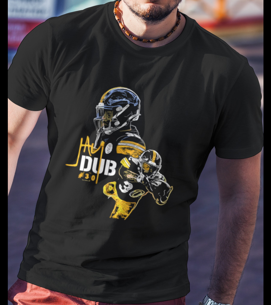 Jaylen Warren Jay Dub #30 Football Highlight Sketch T-Shirt
