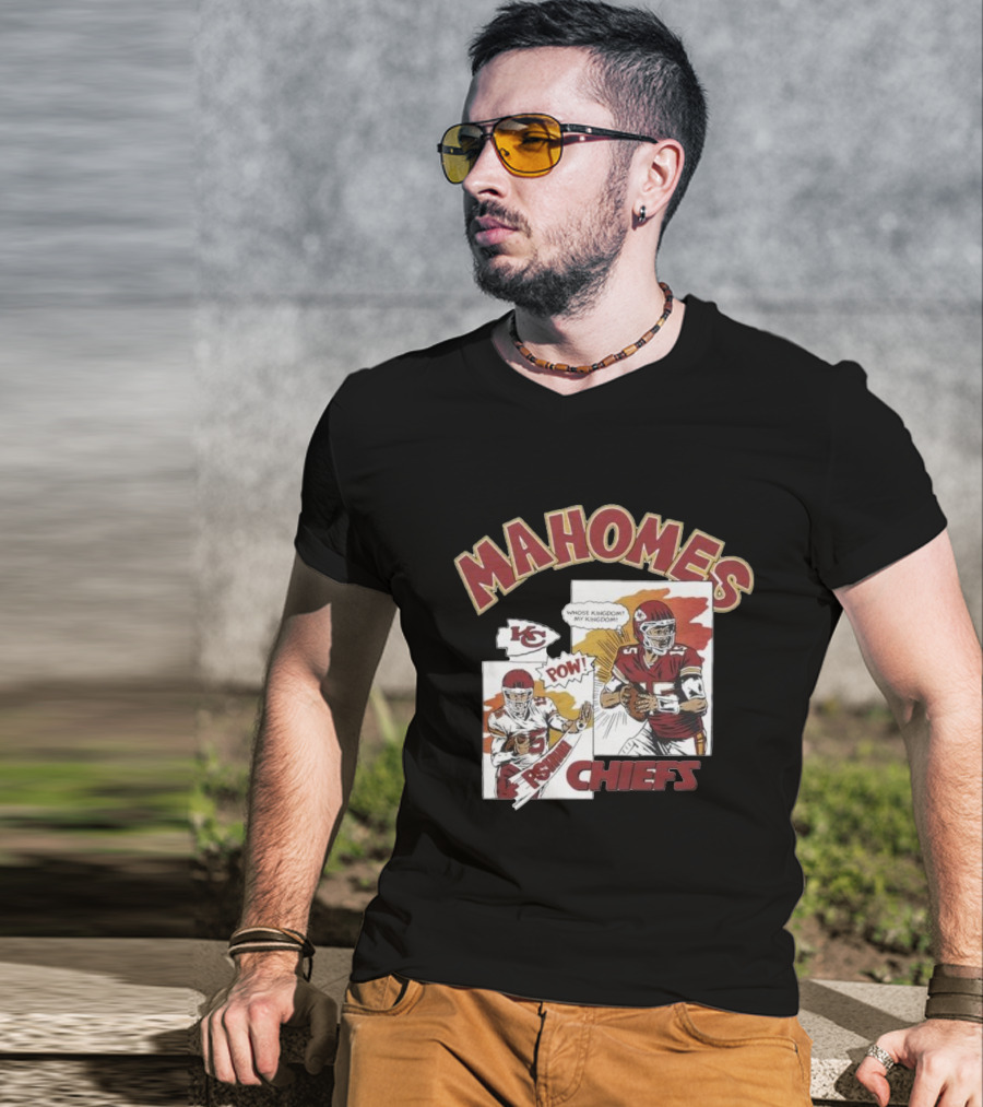 Kansas City Chiefs POW Mahomes Comic Book Whose Kingdom My Kingdom T-Shirt