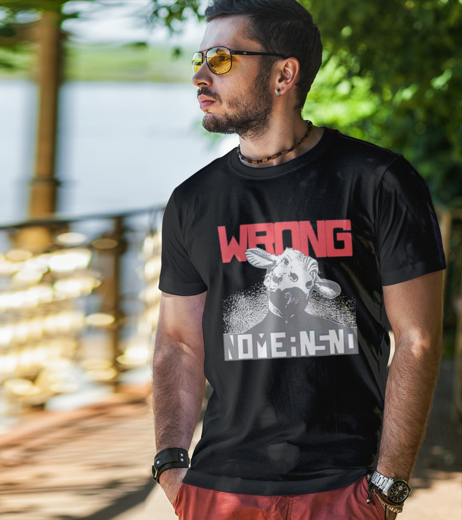 Wrong Nomeansno Cow Image T-Shirt