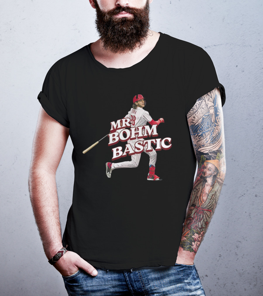 Mr Bohm-Bastic Philadelphia Phillies Baseball Player Action Pose T-Shirt
