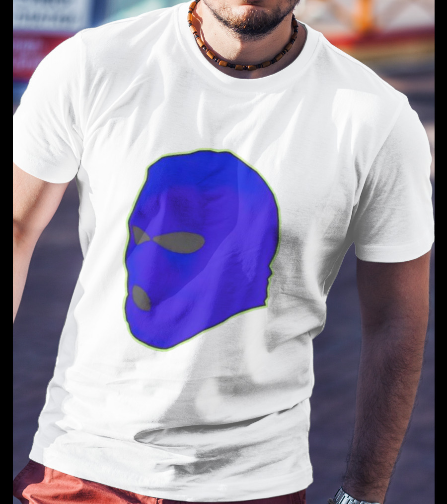 Seahawks Ski Mask Hoodie Graphic Blue Outline T-Shirt