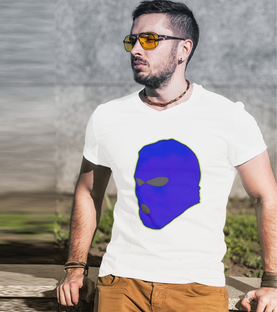 Seahawks Ski Mask Hoodie Graphic Blue Outline T-Shirt