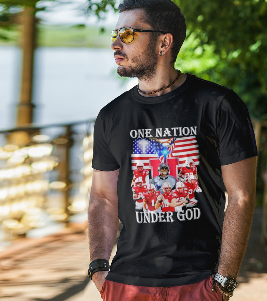 USA Flag One Nation Under God NC State Wolfpack Football Team Players T-Shirt