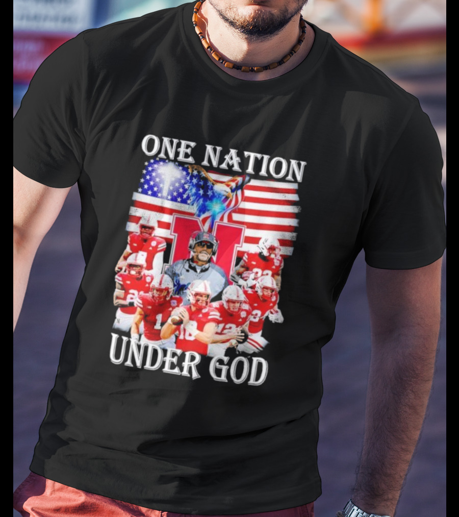 USA Flag One Nation Under God NC State Wolfpack Football Team Players T-Shirt