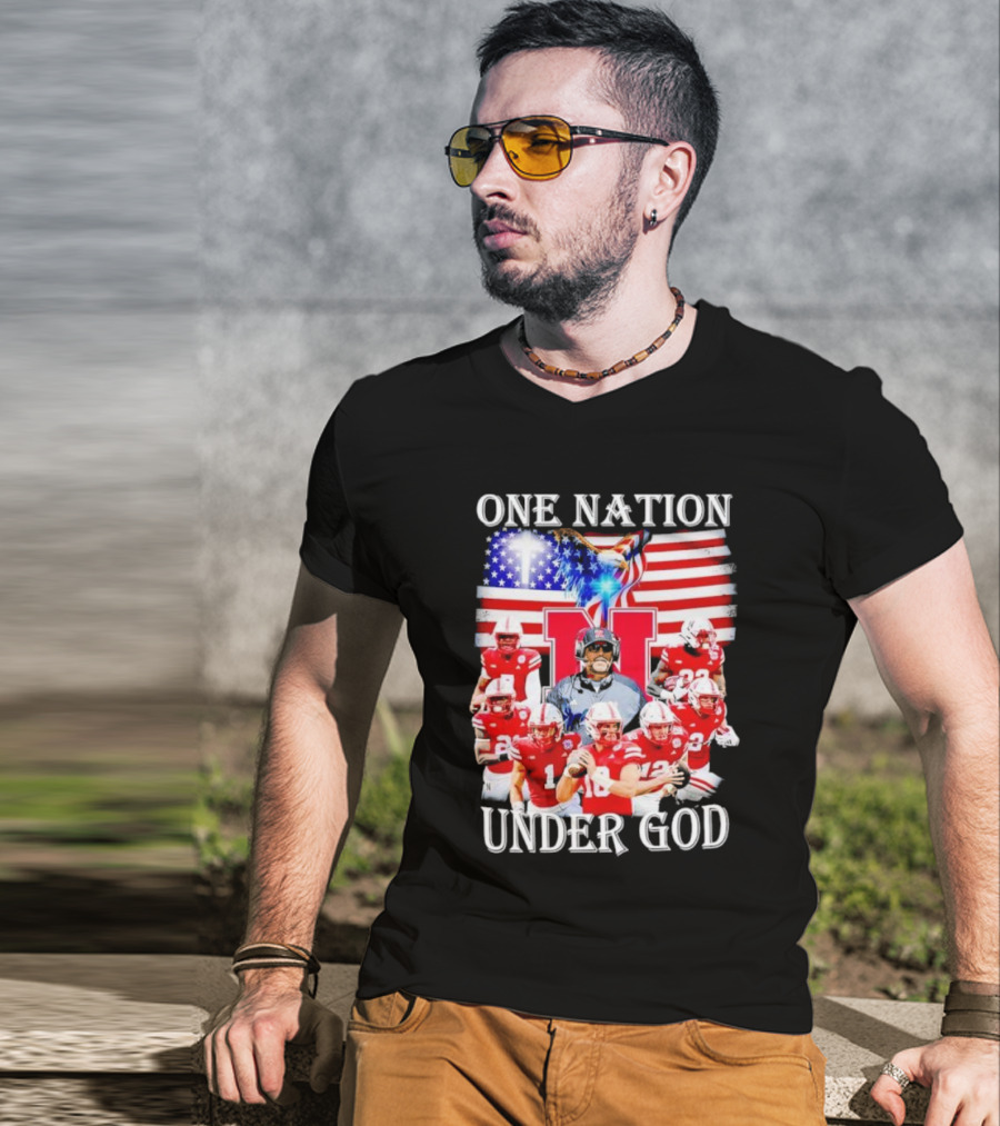 USA Flag One Nation Under God NC State Wolfpack Football Team Players T-Shirt