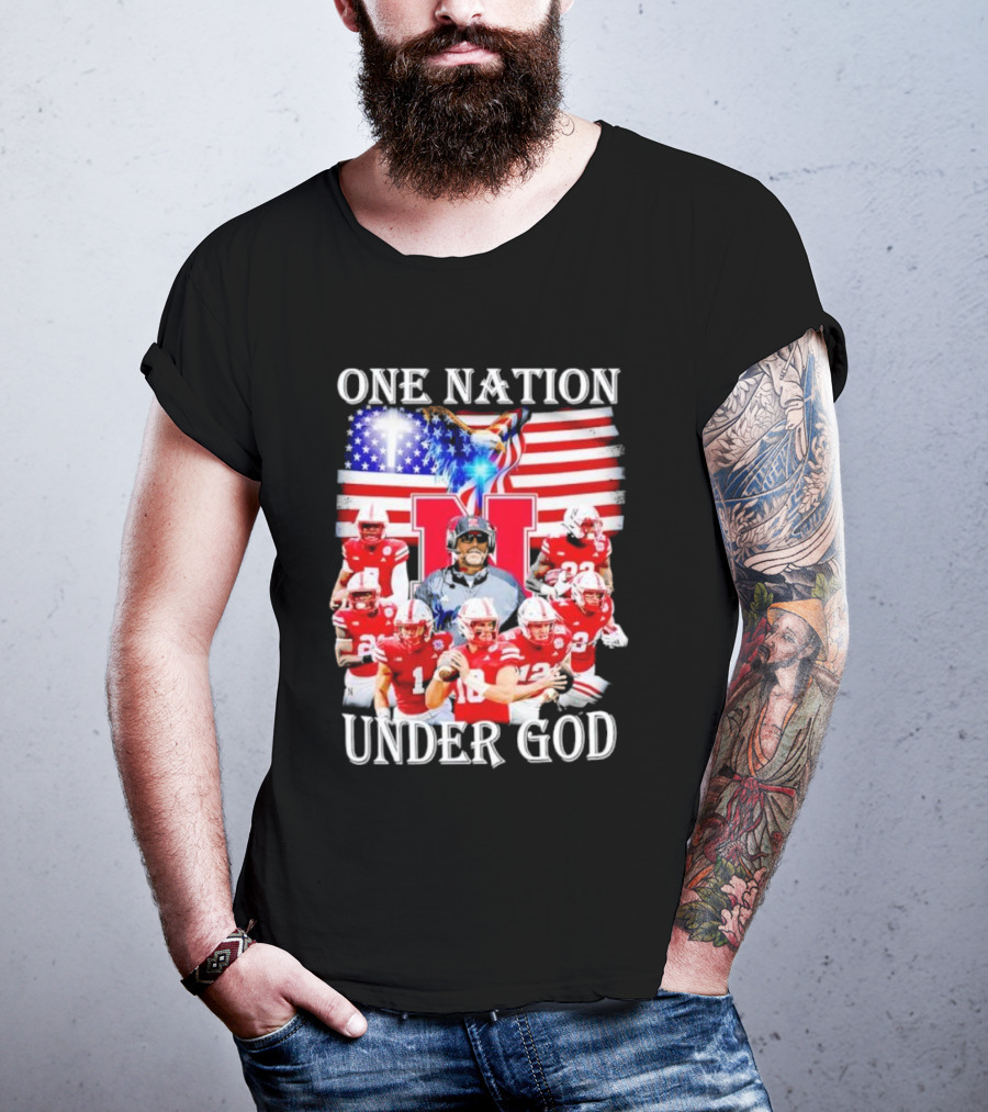 USA Flag One Nation Under God NC State Wolfpack Football Team Players T-Shirt