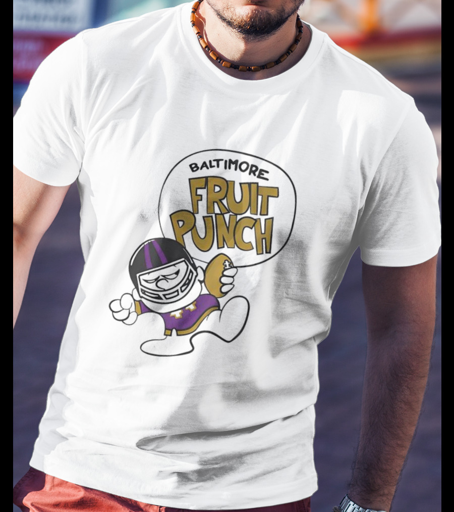 Baltimore Fruit Punch Football Character Purple And Gold T-Shirt