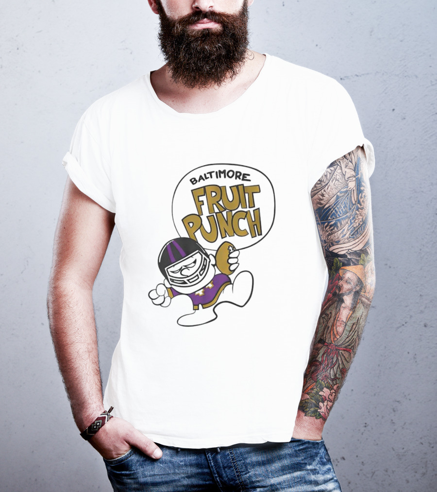 Baltimore Fruit Punch Football Character Purple And Gold T-Shirt