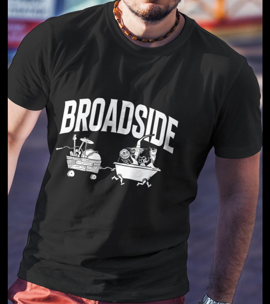 Broadside Wagon Skeleton Band Parade T-Shirt
