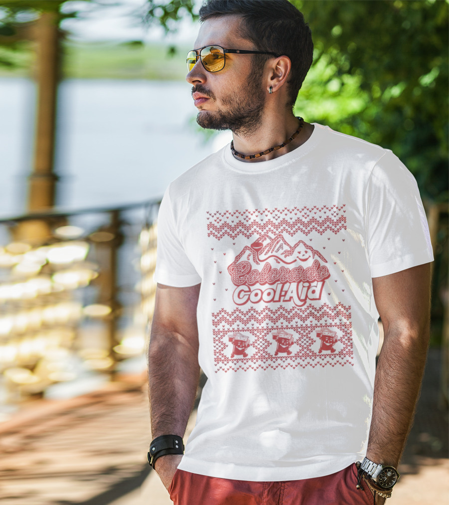 Colorado Cool-Aid Festive Sweater Design With Mountains And Smiling Pitcher T-Shirt