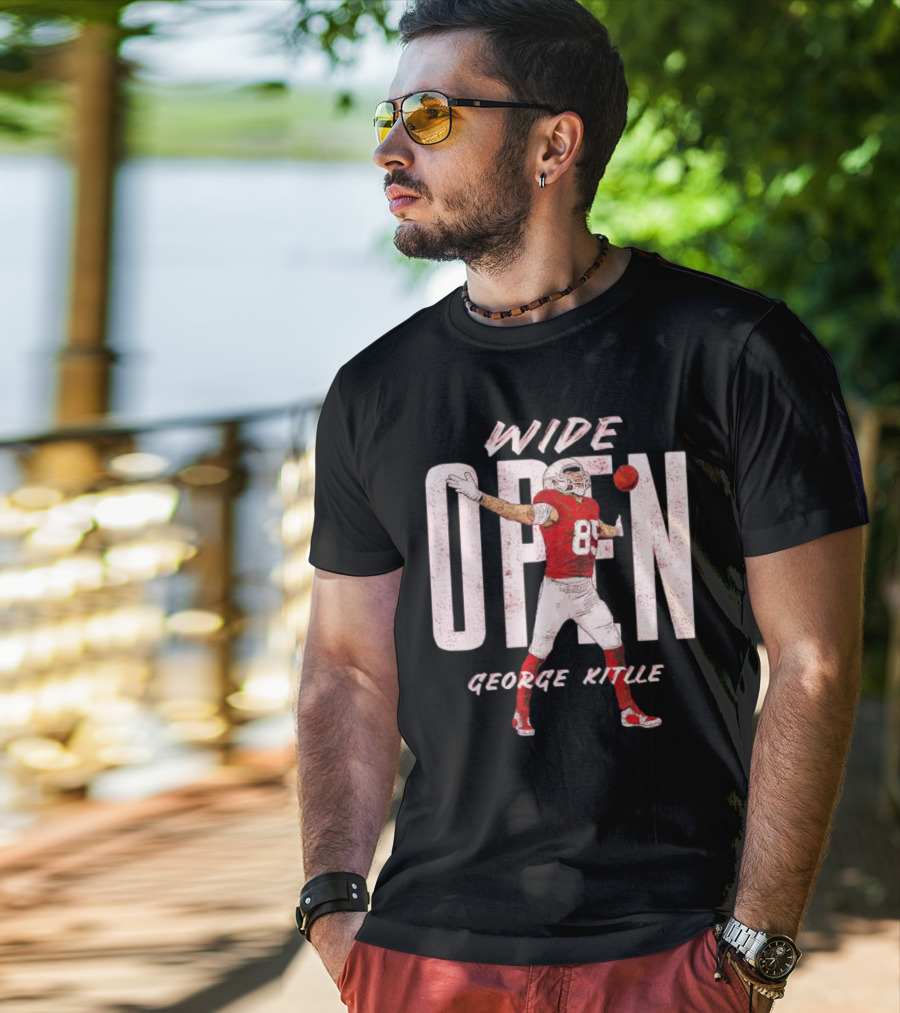 Wide Open George Kittle Football Catch T-Shirt