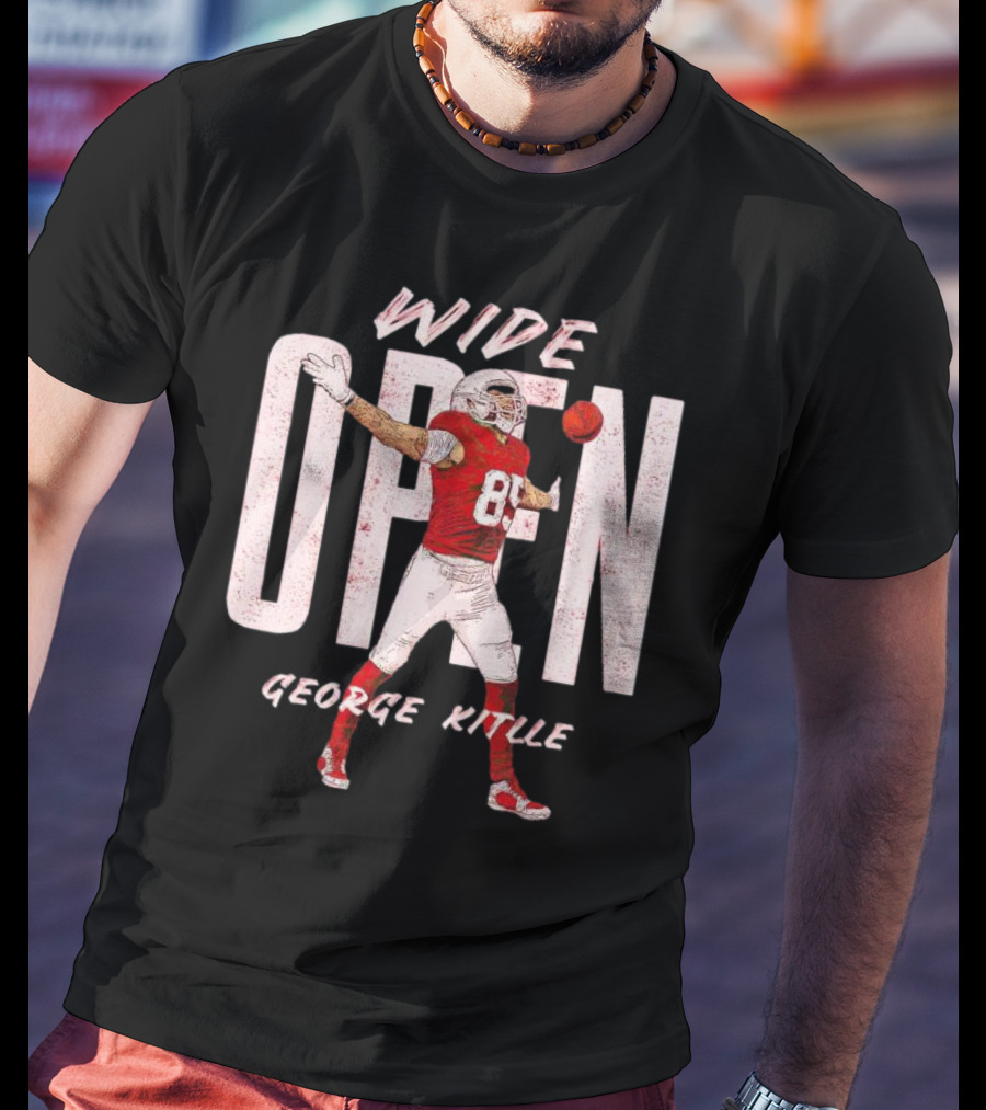 Wide Open George Kittle Football Catch T-Shirt