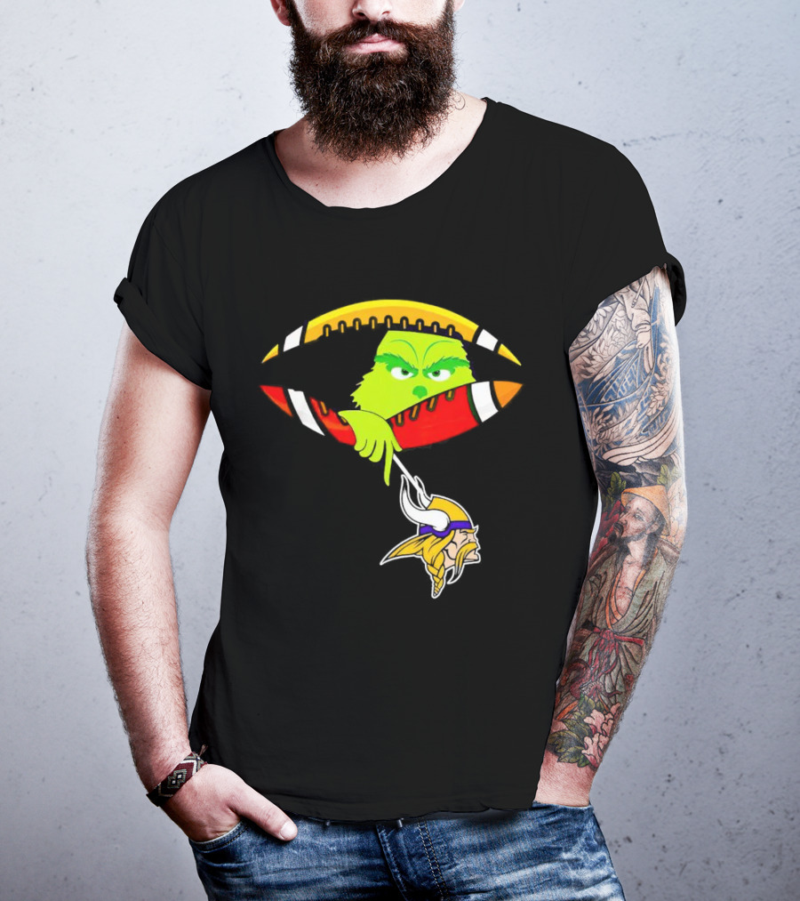 Grinch Stealing Minnesota Vikings Football T-Shirt