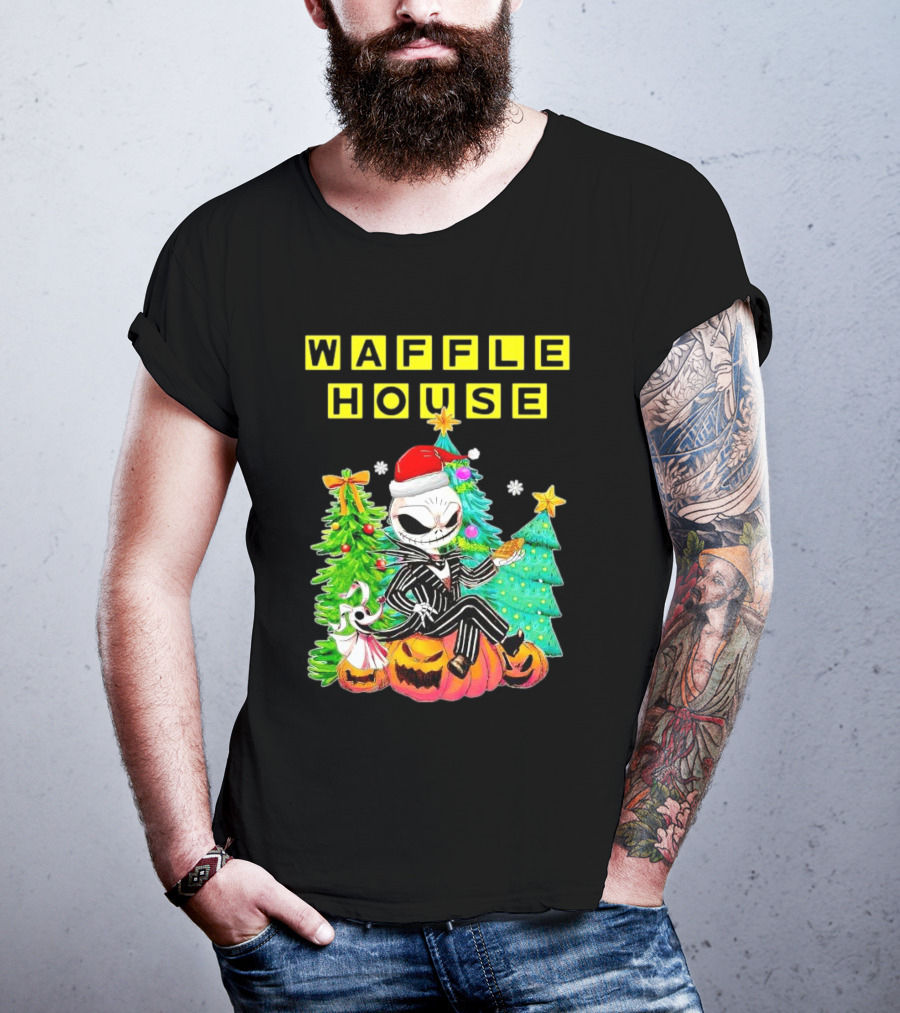 Waffle House Jack Skellington Christmas Tree Pumpkin T-Shirt
