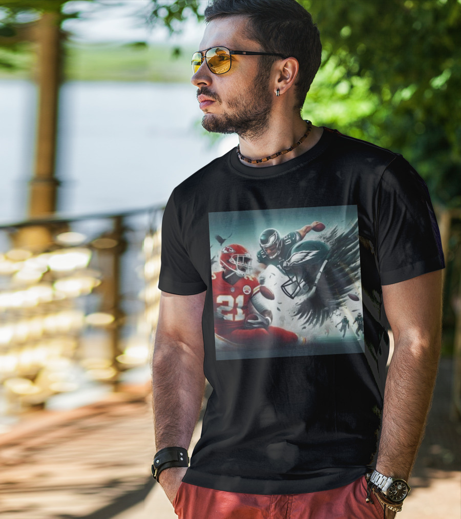 Mike Edwards Kansas City Chiefs Defensive Action Against Philadelphia Eagles Showdown T-Shirt