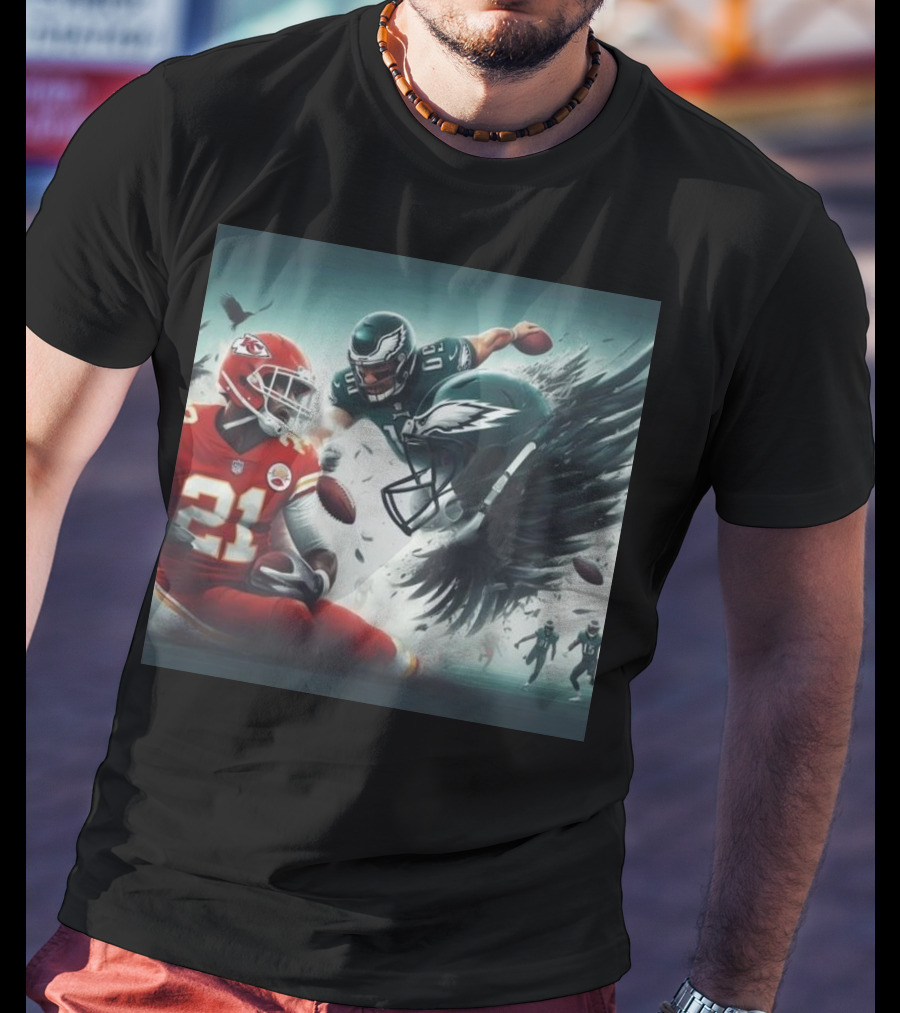 Mike Edwards Kansas City Chiefs Defensive Action Against Philadelphia Eagles Showdown T-Shirt