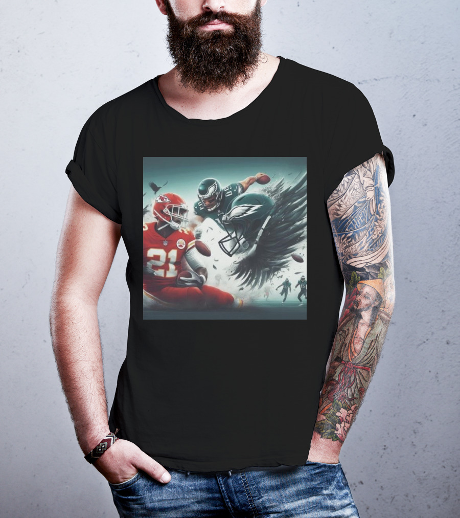 Mike Edwards Kansas City Chiefs Defensive Action Against Philadelphia Eagles Showdown T-Shirt