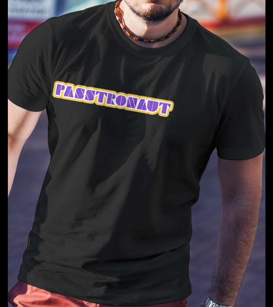 Minnesota Vikings Passtronaut Purple And Gold Text T-Shirt