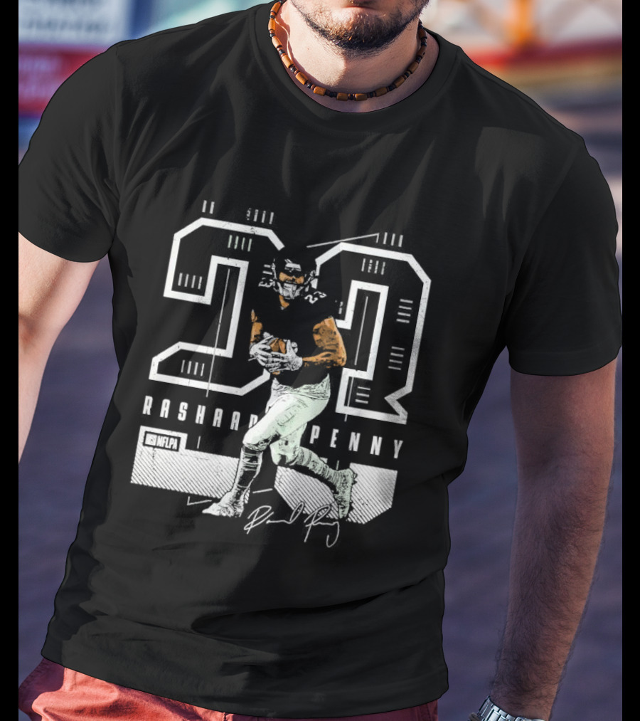 Rashaad Penny 23 NFLPA Philadelphia Football Signature T-Shirt