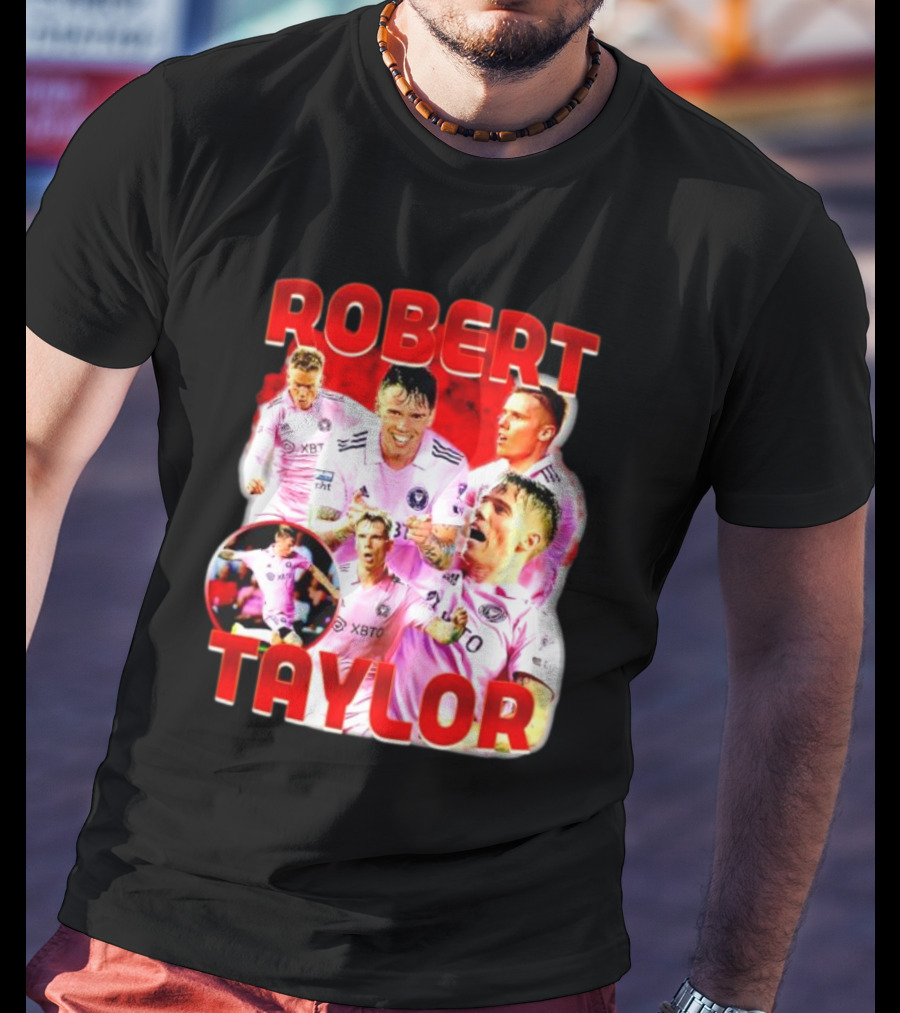 Robert Taylor Inter Miami CF Bootleg Style Collage T-Shirt