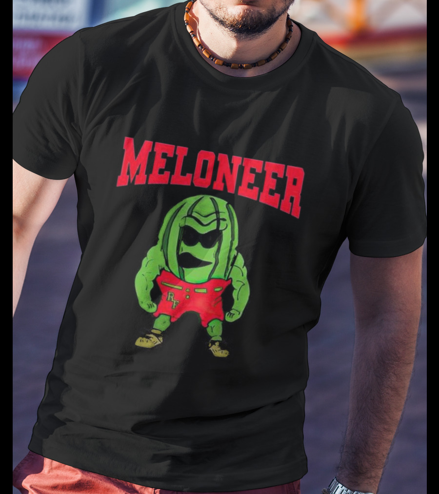Rocky Ford Meloneer RF Green Character In Red Shorts T-Shirt