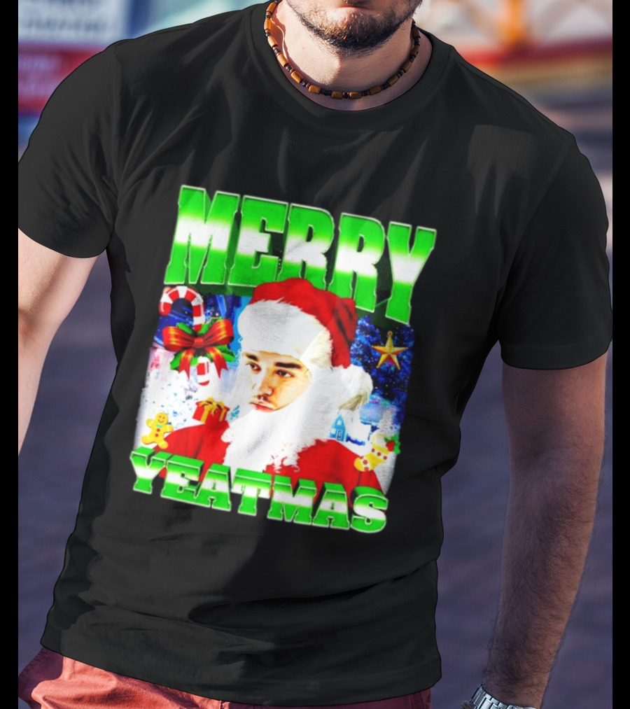 Merry Yeatmas Yeat Rapper Christmas Santa Claus Holiday T-Shirt