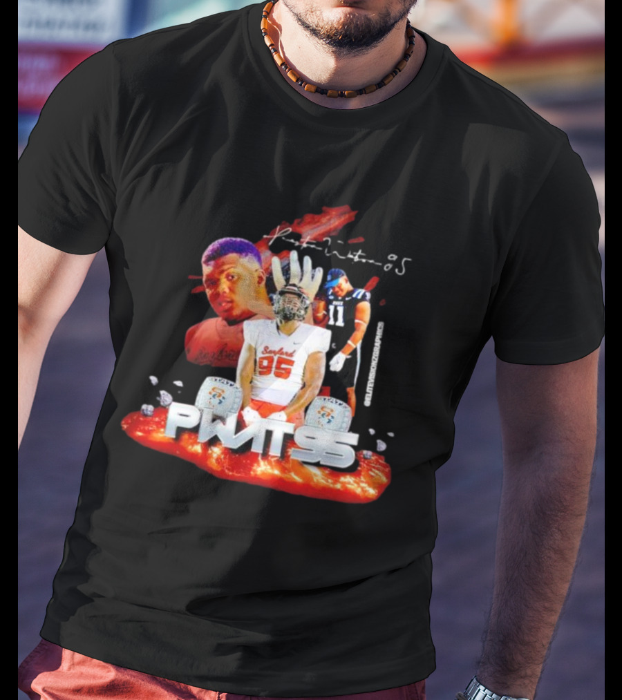 Preston Watson Pwat 95 Football Collage Player 95 Gridiron Dreams T-Shirt