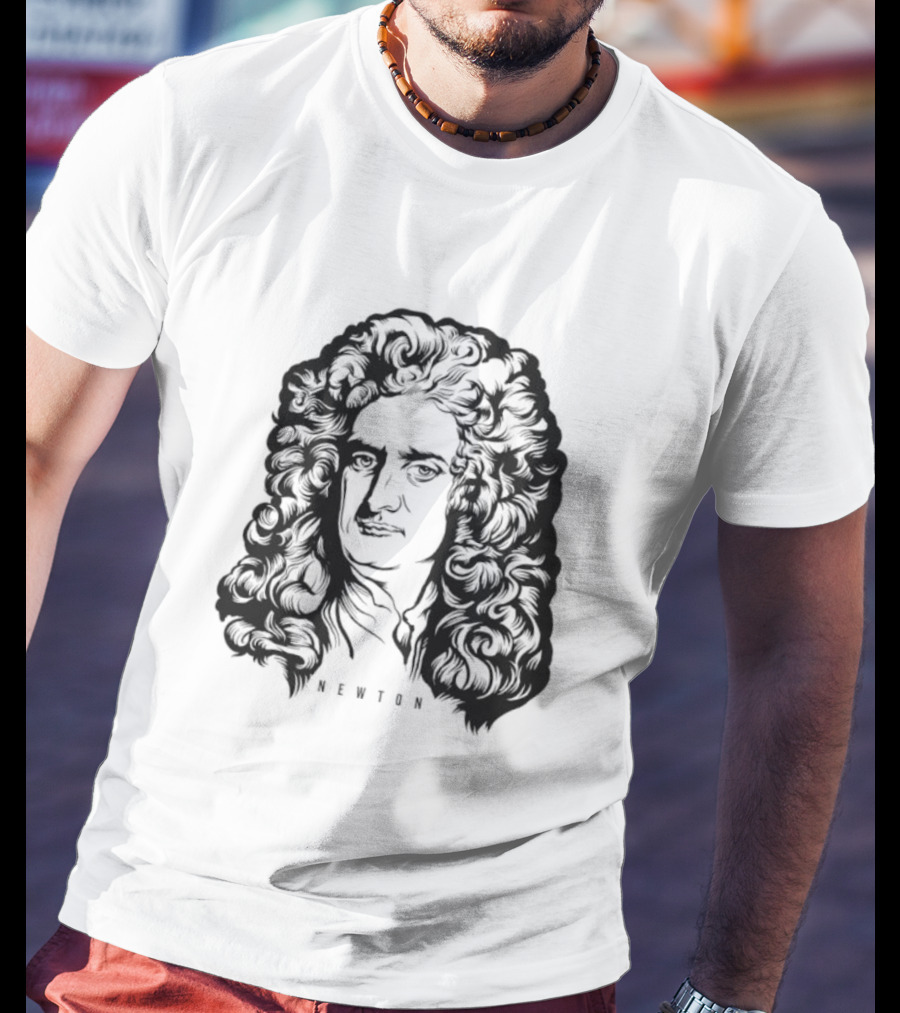Newton Monochrome Portrait With Curling Hair T-Shirt