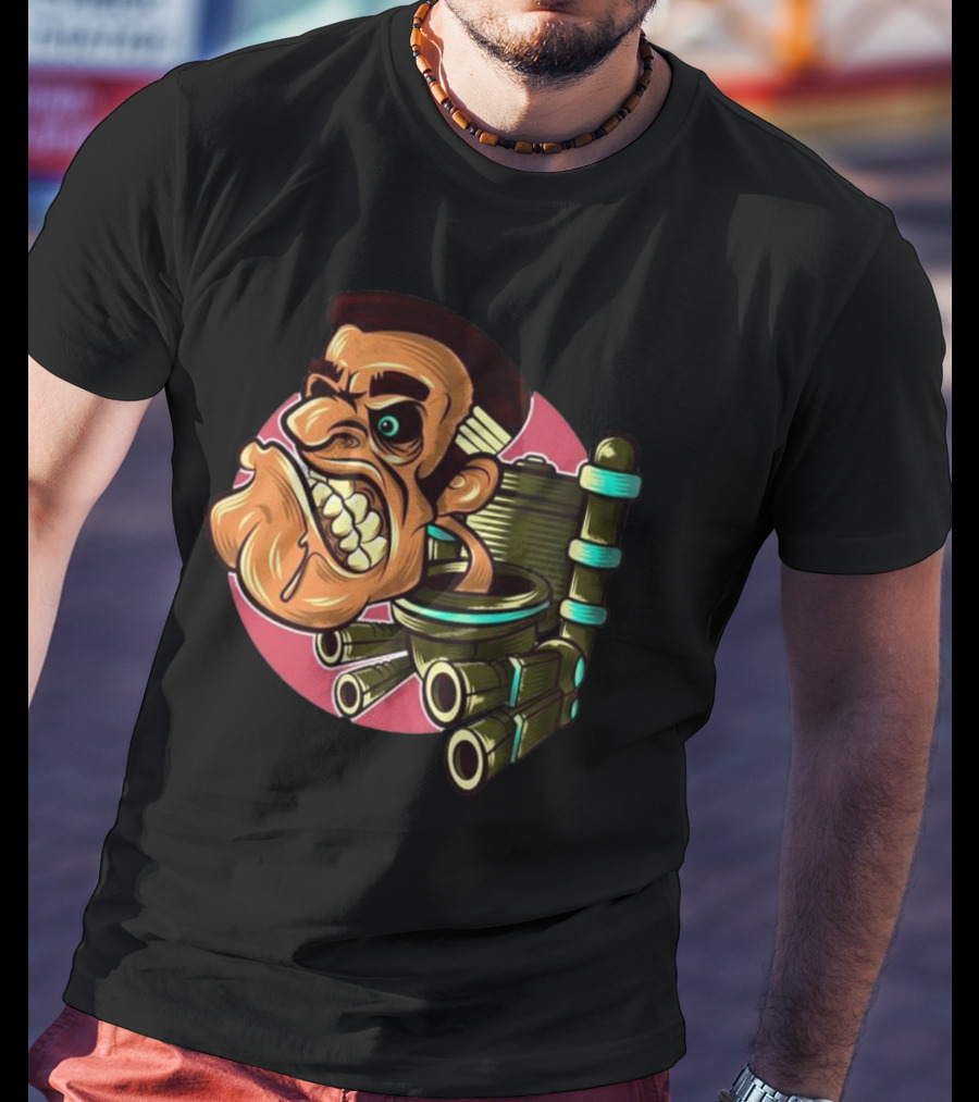 Skibidi Toilet Meme Angry Gritty Face T-Shirt