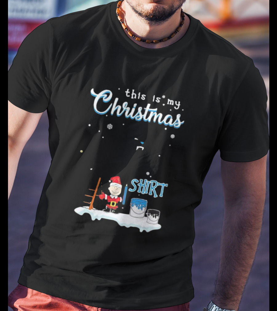Snoopy And Charlie Brown This Is My Christmas Carolina Panthers T-Shirt