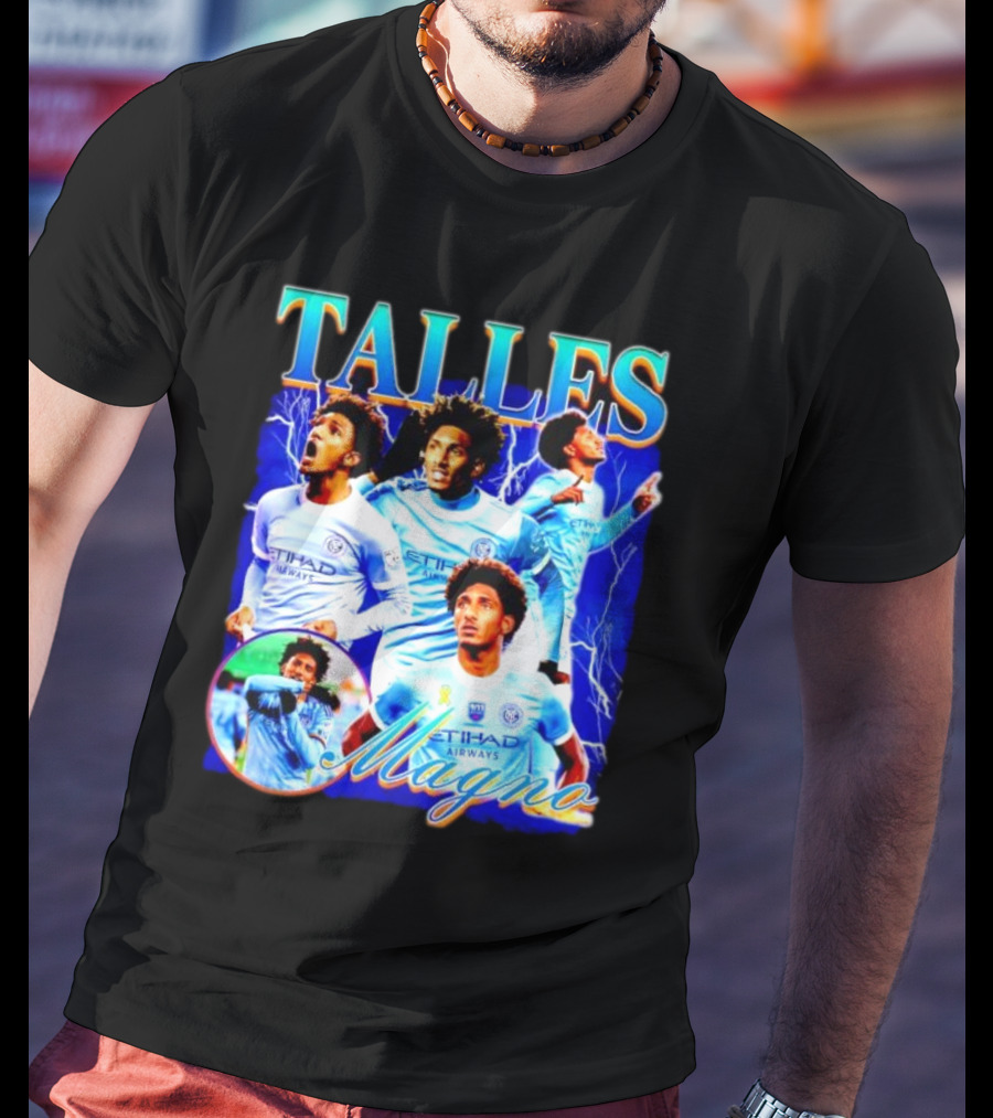 Talles Magno Etihad Airways Lightning Soccer Montage T-Shirt