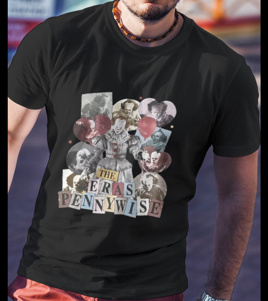 The Eras Pennywise Clown Evolution Multicolor Collage T-Shirt
