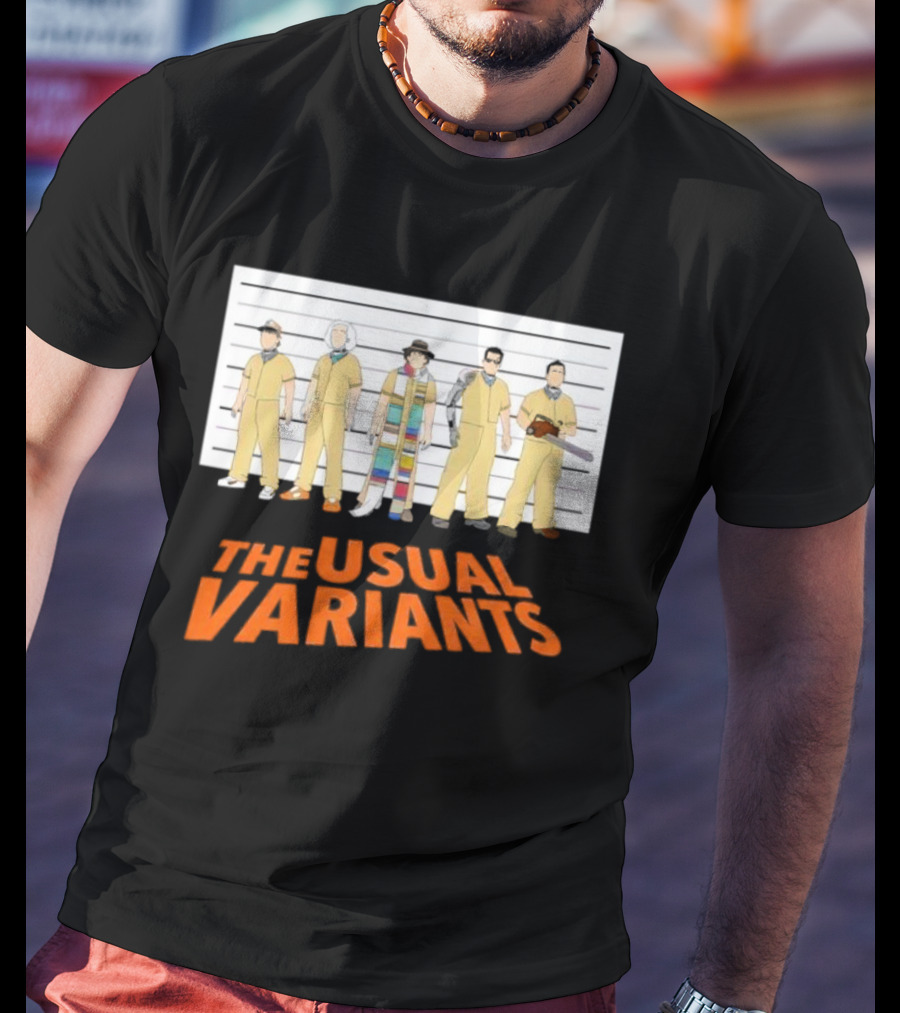The Usual Variants Parody Featuring Sci-Fi Time Travel Characters In Lineup T-Shirt