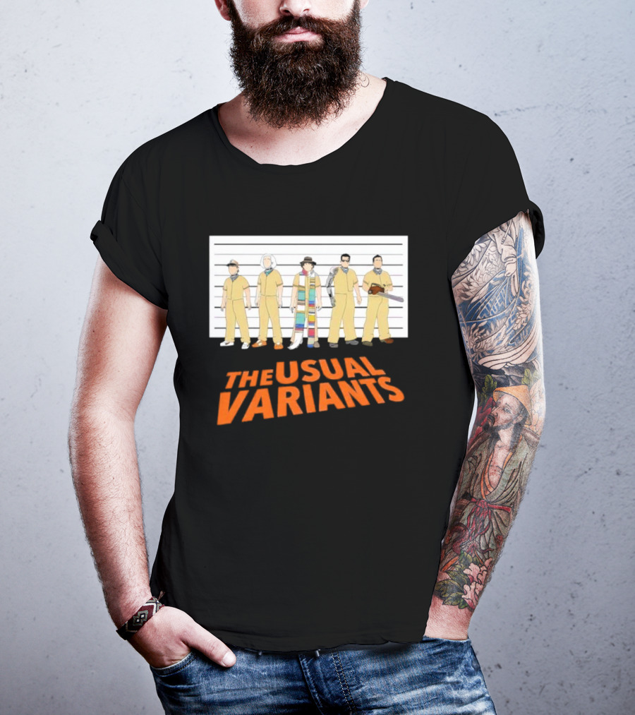 The Usual Variants Parody Featuring Sci-Fi Time Travel Characters In Lineup T-Shirt