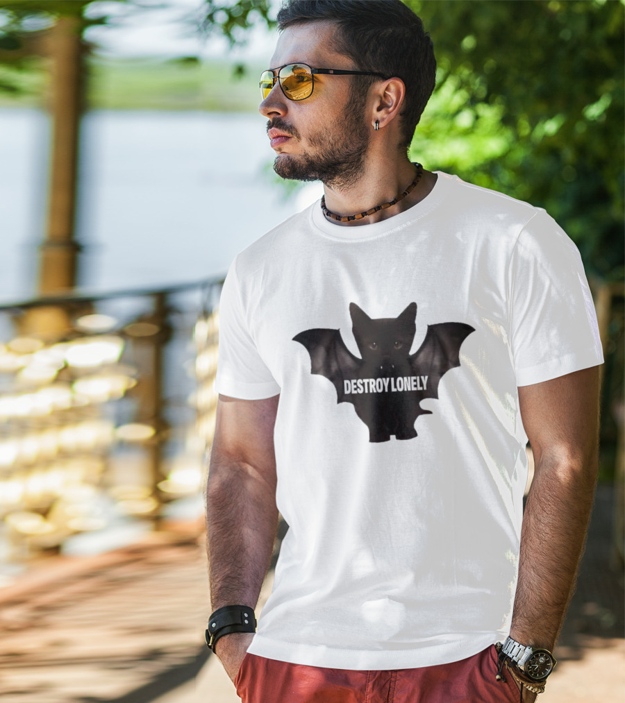 Destroy Lonely Bat Cat Kitten T-Shirt