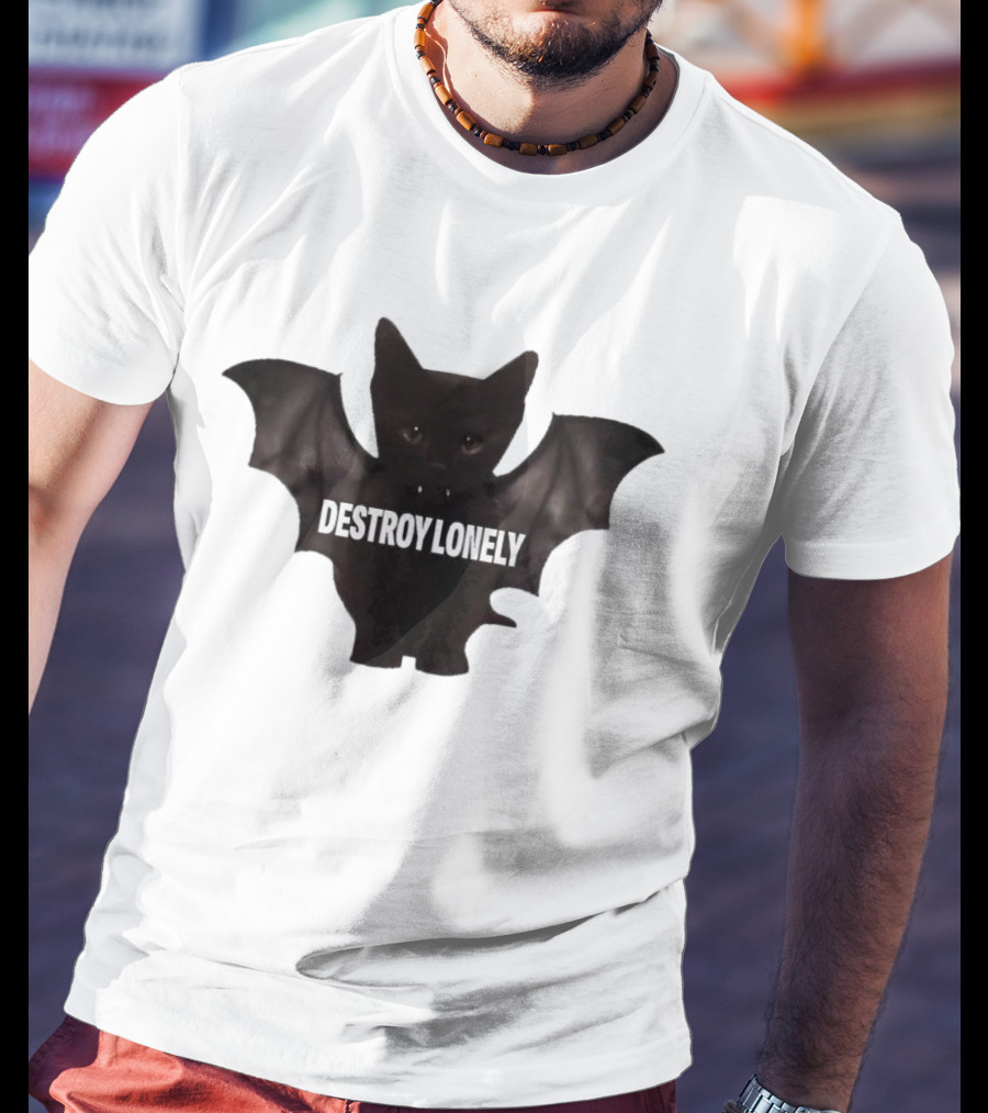 Destroy Lonely Bat Cat Kitten T-Shirt