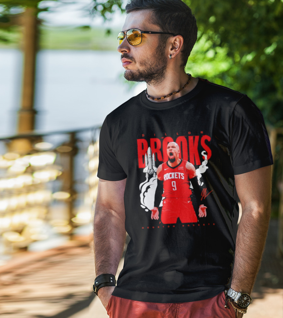 Dillon Brooks Rockets 9 Signature Houston Space T-Shirt